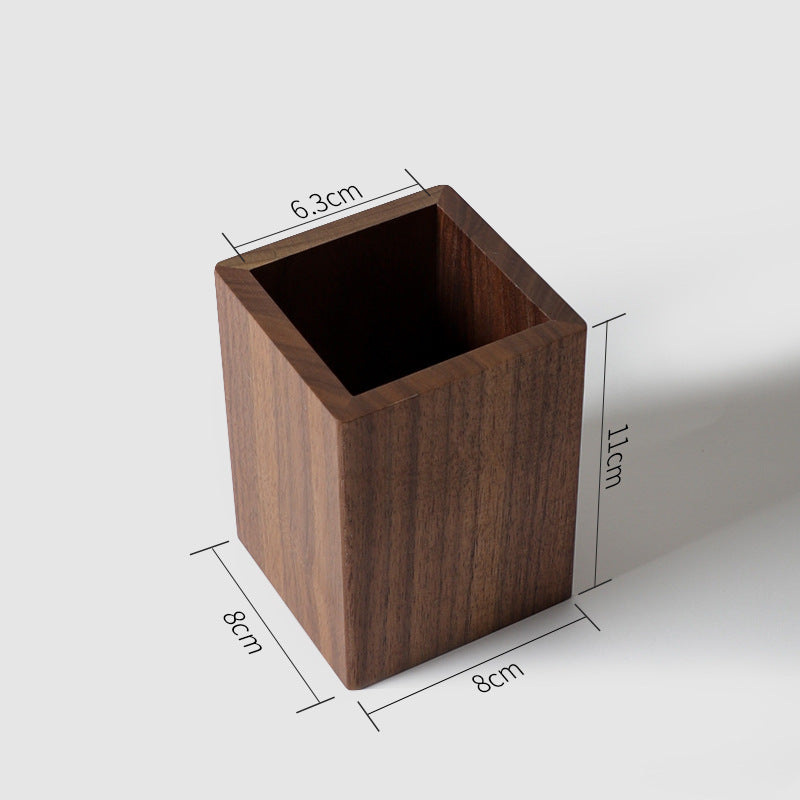 Wooden Desk Organizer — Pen Holder & Desktop Storage