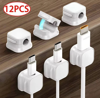 Magnetic Cable Clips — Desk & Wall Cord Organizer
