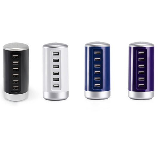6-Port USB Charging Tower — Multi-Device Desktop Charger