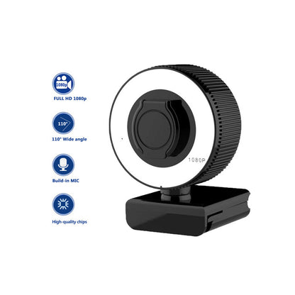 HD 1080p Webcam with Autofocus & Mic — Plug & Play