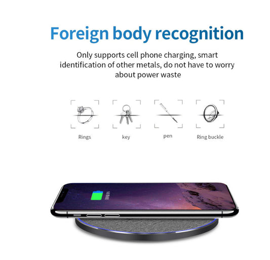 Slim Wireless Charging Pad — 15W Qi Fast Charge