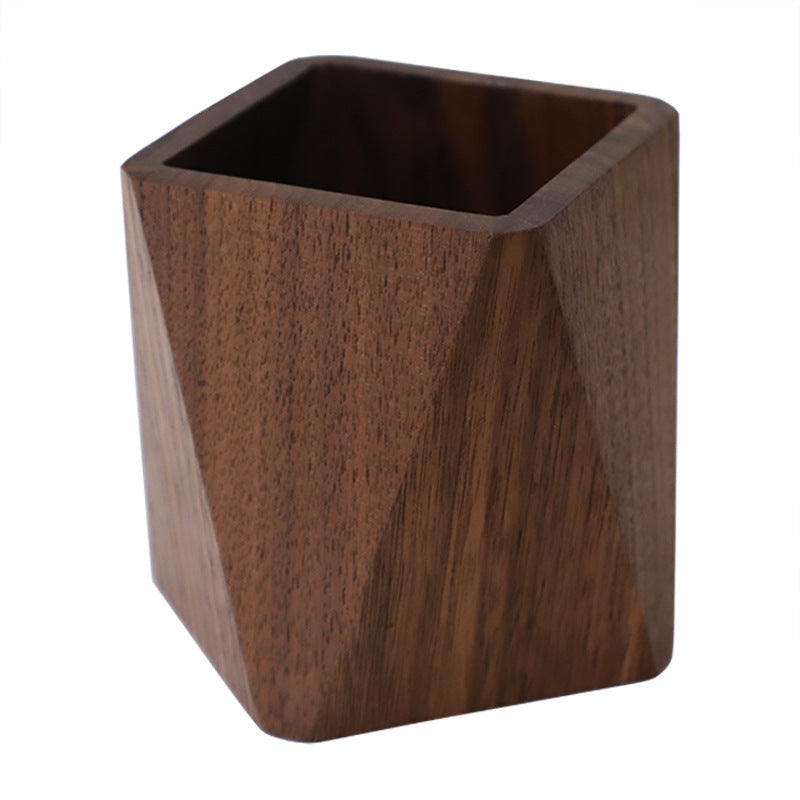 Wooden Desk Organizer — Pen Holder & Desktop Storage