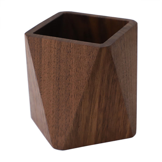 Wooden Desk Organizer — Pen Holder & Desktop Storage