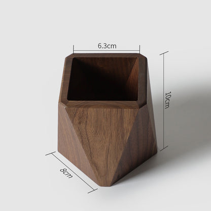 Wooden Desk Organizer — Pen Holder & Desktop Storage