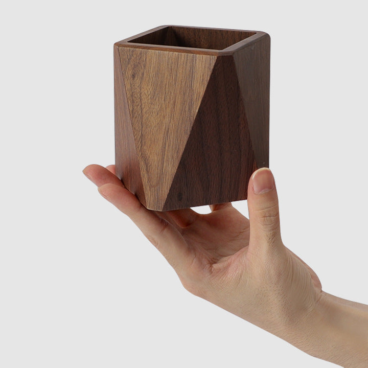 Wooden Desk Organizer — Pen Holder & Desktop Storage