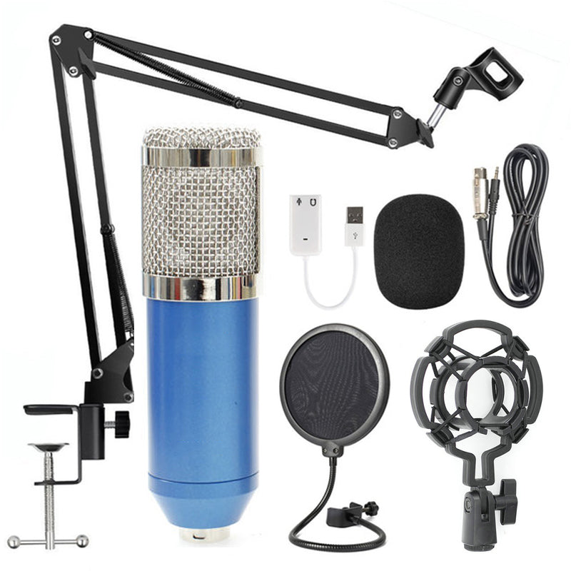 Microphone Boom Arm Stand — Desk Mount with Shock Mount & Pop Filter