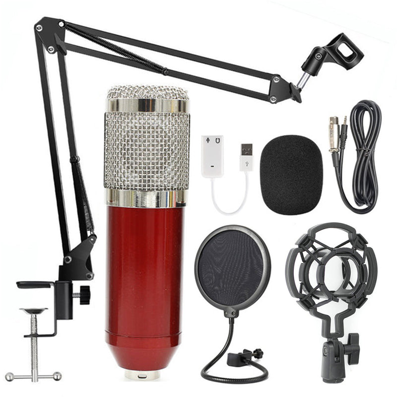 Microphone Boom Arm Stand — Desk Mount with Shock Mount & Pop Filter