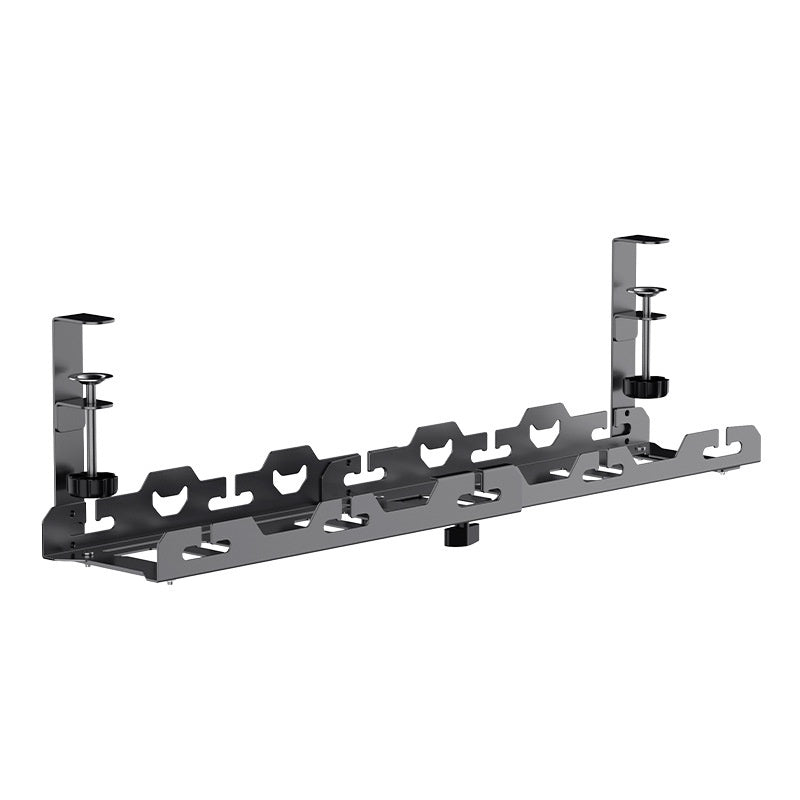 Under-Desk Cable Management Tray — No-Drill Steel Rack