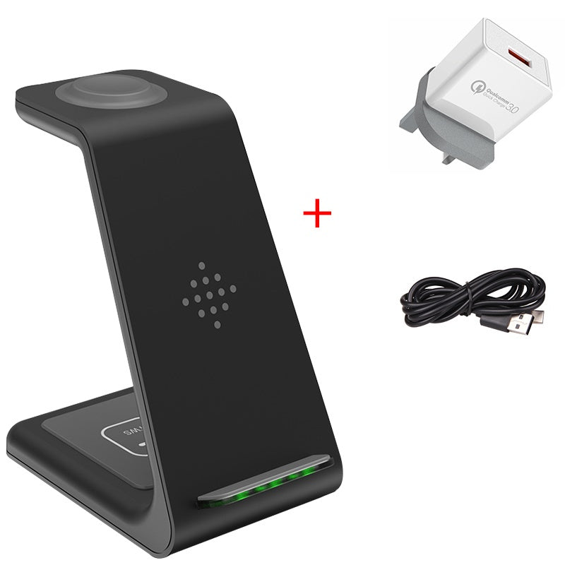 3-in-1 Wireless Charging Station — Phone, Watch & Earbuds