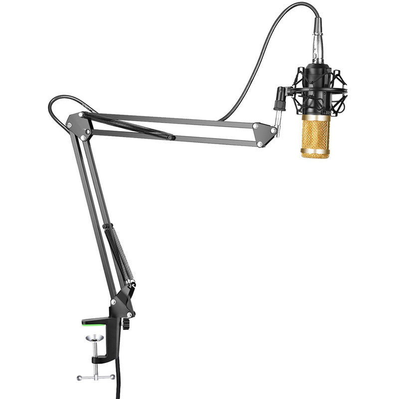 Microphone Boom Arm Stand — Desk Mount with Shock Mount & Pop Filter