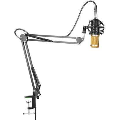 Microphone Boom Arm Stand — Desk Mount with Shock Mount & Pop Filter