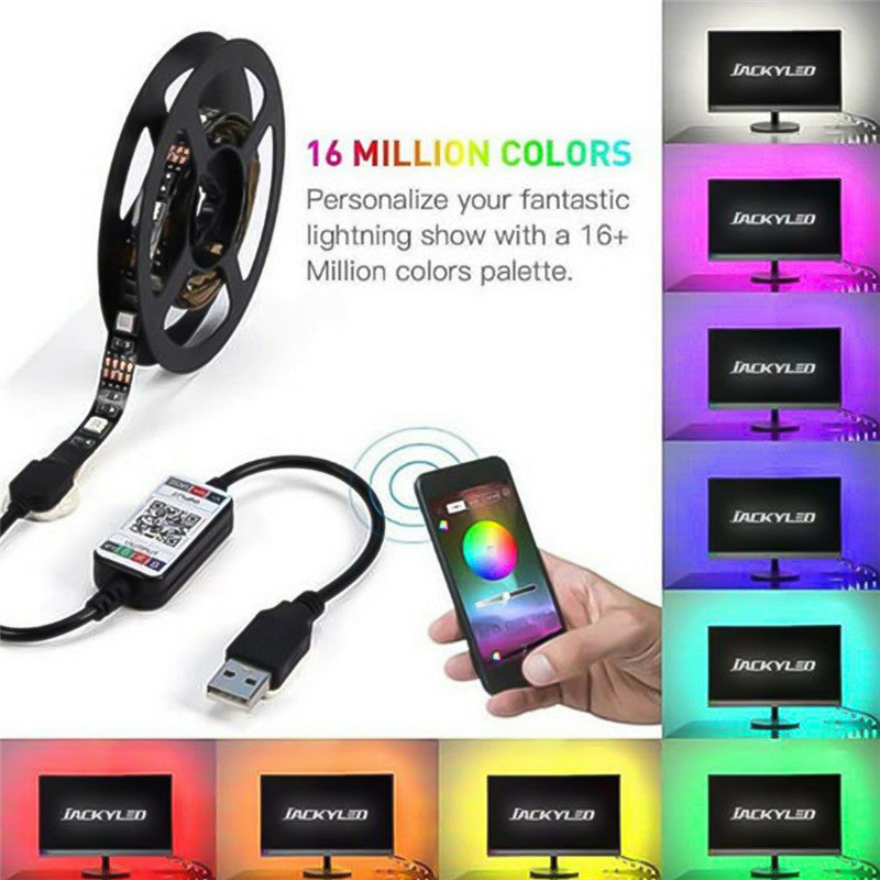RGB LED Strip Lights — Bluetooth App Control, 16M Colors