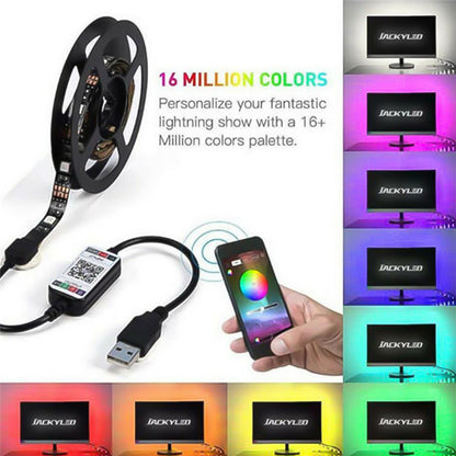 RGB LED Strip Lights — Bluetooth App Control, 16M Colors