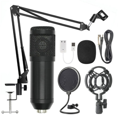 Microphone Boom Arm Stand — Desk Mount with Shock Mount & Pop Filter