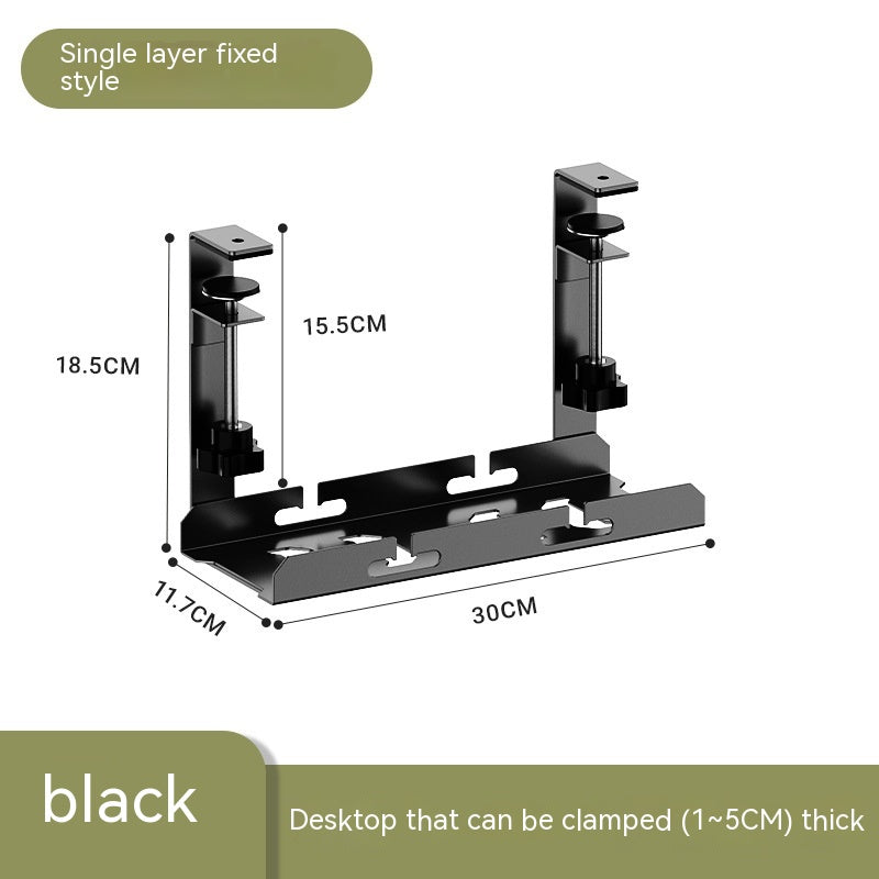 Under-Desk Cable Management Tray — No-Drill Steel Rack