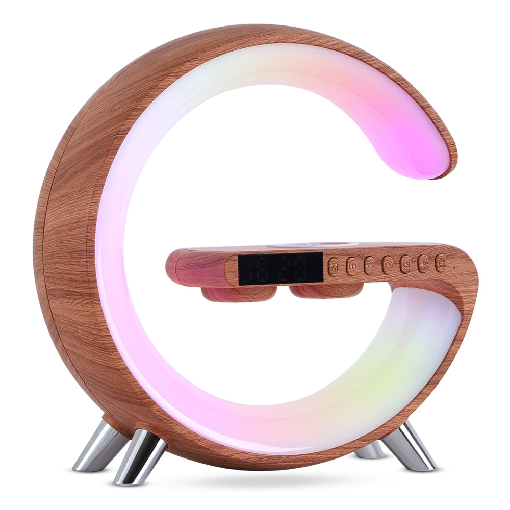 G-Shape LED Lamp — Bluetooth Speaker & Wireless Charger
