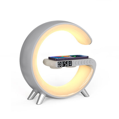 G-Shape LED Lamp — Bluetooth Speaker & Wireless Charger
