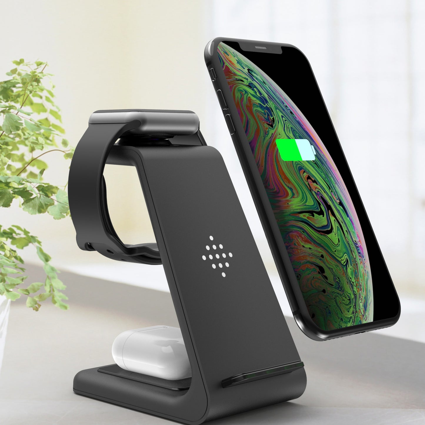 3-in-1 Wireless Charging Station — Phone, Watch & Earbuds