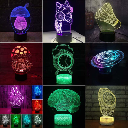 3D LED Desk Lamp — Touch Control, Color Changing Night Light
