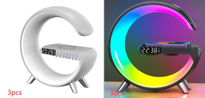 G-Shape LED Lamp — Bluetooth Speaker & Wireless Charger