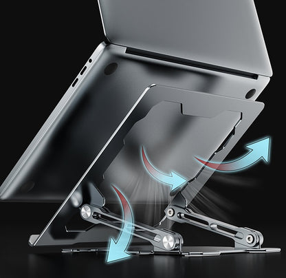 Adjustable Aluminum Laptop Stand — Foldable & Portable