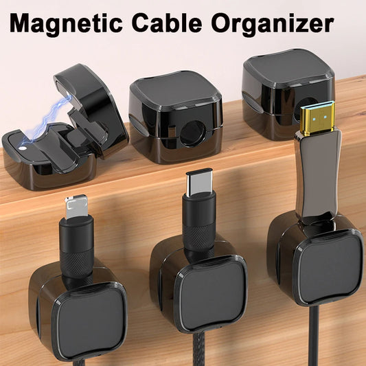 Magnetic Cable Clips — Desk & Wall Cord Organizer