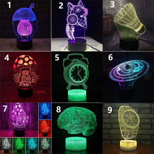 3D LED Desk Lamp — Touch Control, Color Changing Night Light