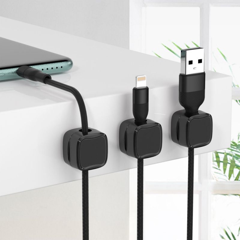 Magnetic Cable Clips — Desk & Wall Cord Organizer