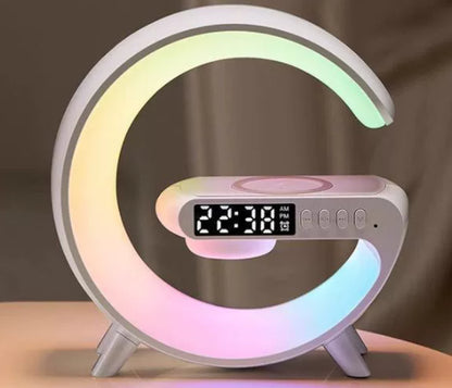 G-Shape LED Lamp — Bluetooth Speaker & Wireless Charger