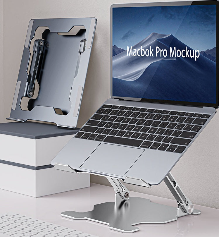 Adjustable Aluminum Laptop Stand — Foldable & Portable