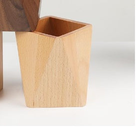 Wooden Desk Organizer — Pen Holder & Desktop Storage