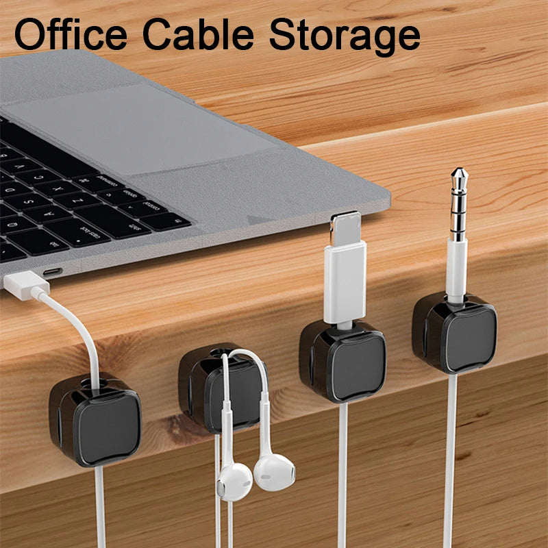 Magnetic Cable Clips — Desk & Wall Cord Organizer