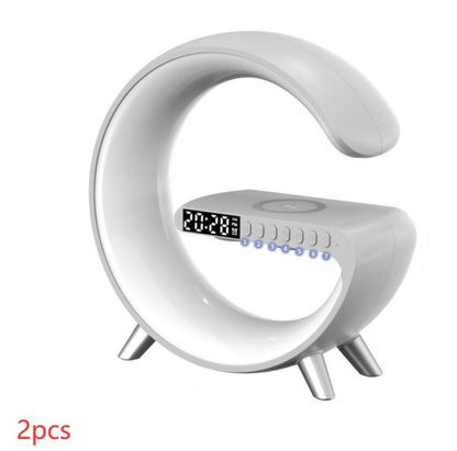 G-Shape LED Lamp — Bluetooth Speaker & Wireless Charger