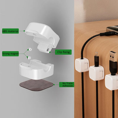 Magnetic Cable Clips — Desk & Wall Cord Organizer