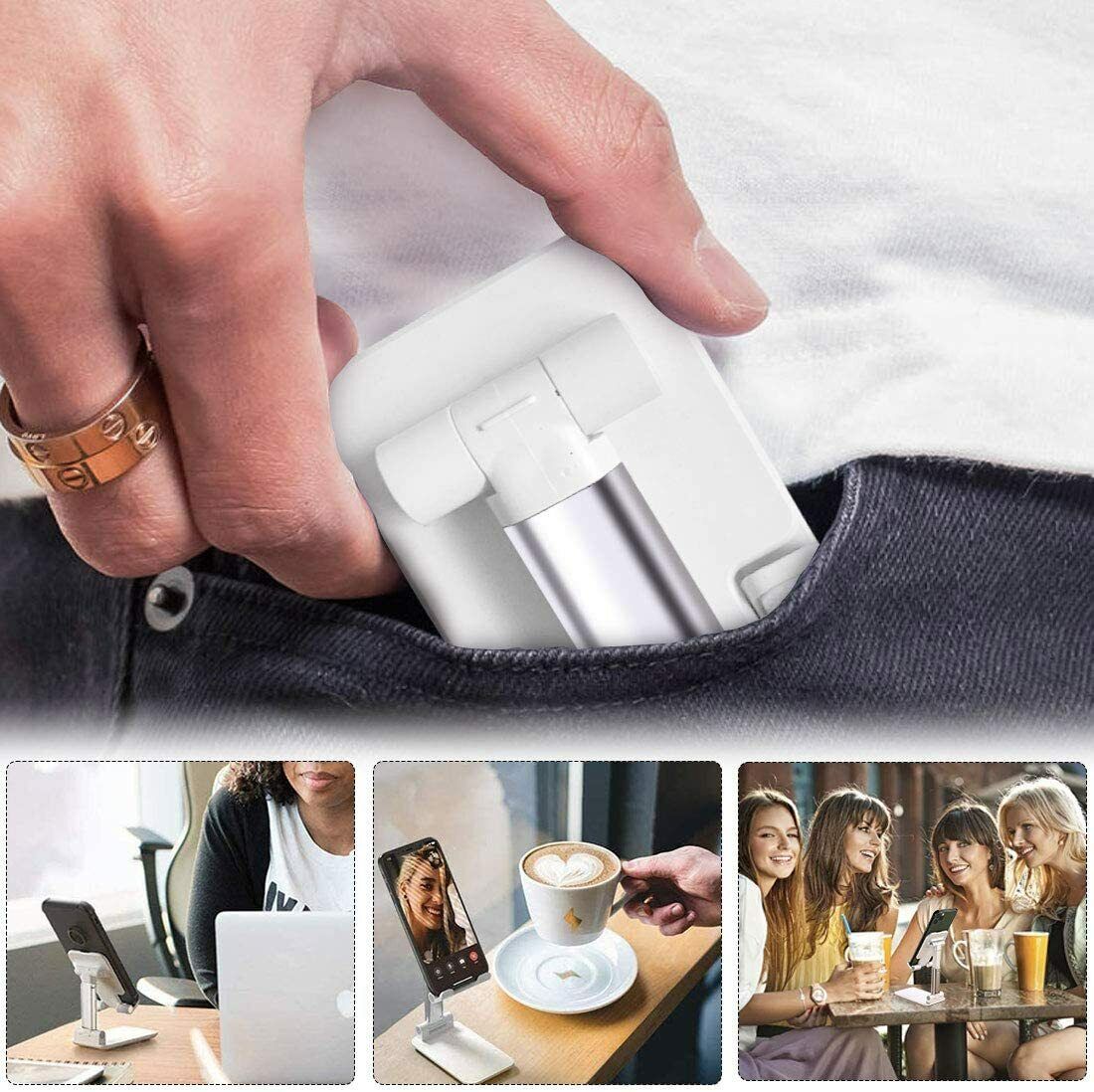 Adjustable Phone & Tablet Desk Stand — Foldable Desktop Holder